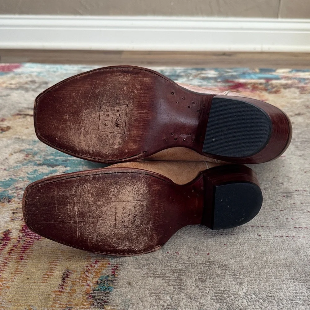 Classic Tan Western Boots - Picture 3 of 4